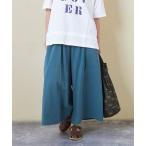 パンツ 無地キャンブリックイージーガウチョパンツ レディース
