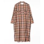 ショッピングドルマン 「TICCA」 チェック柄ドルマンスリーブワンピース FREE ベージュ レディース