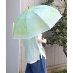 傘 水彩グラデ柄半透明長傘 レディース