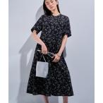 ワンピース 「洗える/UVケア/羽織り可能」フラワー柄前あきワンピース