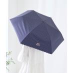 折りたたみ傘 「完全遮光100%」ドット柄ロゴ刺繍折り畳み傘(晴雨兼用) レディース