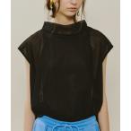 tシャツ ドットチュールワイドハイネックTOPS レディース
