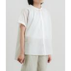 ブラウス シャツ 80/1ローンミニ襟ギャザーシャツ レディース