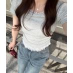 tシャツ 「＠re.__mi23セレクト」裾レースT レディース