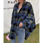 「LADY LIKE」 長袖ネルシャツ M ネイビー レディース