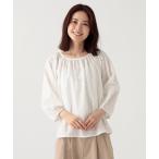 ブラウス シャツ シフリー刺繍ギャザーブラウス レディース
