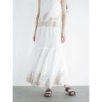 スカート Flower embroidery mesh skirt