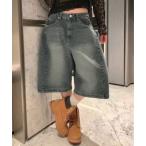 ショッピングハーフパンツ レディース ジーンズ デニム デニムパンツ ウオッシュド デニム ハーフ パンツ レディース