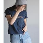 tシャツ ラインストーンロゴTシャツ レディース