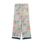 パンツ スカーフプリント イージーストレートパンツ レディース