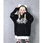 パーカー クマ耳スタッズ付きパーカー レ