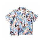 シャツ 「HOUSTON ヒューストン」BUTTERFLY RAYON ALOHA SHIRT バタフライ 蝶 レーヨン アロハシャツ / 開襟シャツ