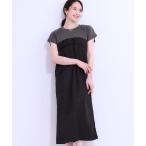 ワンピース 「洗える/S-LL」1枚でコーデが完成 異素材ドッキングワンピース