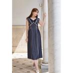 ワンピース Lace Trimmed Chambray Dress