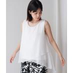 タンクトップ ノースリーブ レイヤードシフォンタンク レディース