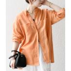 ショッピングリネン ブラウス シャツ SHIPS any:「洗濯機可能」リネン ミックス スタンドカラー ポケット シャツ 25SS 2 レディース