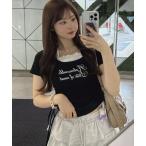 tシャツ 「新色登場！」「@re.__mi23セレクト」ドロストドッキングT レディース