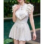 水着 レディース水着 花柄チャイナワンピ風バックリボンオールインワン水着 「大きいサイズ有」 レディース