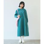 ワンピース 21Wシャツコール 角衿ギャザーワンピース