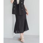 スカート 2025春夏新作 麻調メッシュマーメイドスカート