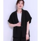 ジャケット テーラードジャケット 「セットアップ可」麻調半袖ジャケット レディース