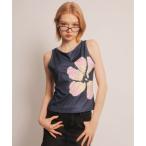  майка безрукавка [ IMARI /i Мали ] retro цветок принт майка # женский 