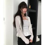tシャツ 裾フリルサイドシャーリングドットチューブトップ レディース