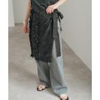 スカート crinkle crinkle crinkle Frill rayon shantung apron skirt