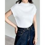 tシャツ 「涼感」レーヨンブレンドボトルネックフレンチスリーブニットトップス レディース