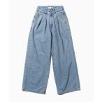 ジーンズ デニム デニムパンツ SOMETHING/サムシング SO WAIST MARK TUCK デニムパンツ ハイウエスト ワイドパンツ レディ