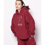 ショッピングforever21 「Have a good time」 プルオーバーパーカー FREE レッド レディース