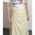 ショッピングレディ 夏 スカート ギンガムチェック柄 Aラインスカート