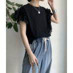 tシャツ 「WEB限定」袖アシメフリルTEE レディース