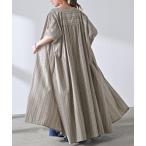 シャツワンピース ストライプシャツワンピース