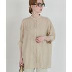 ブラウス シャツ ハーフスリーブシアーオーバーシャツ レディース