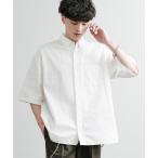 シャツ Upscape Audience アップスケープオーディエンス 日本製 国産 播州織OX オーバーサイズボタンダウンボクシーAライン半袖シャツ