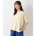 tシャツ コットン天竺 パッチワーク 5分袖プルオーバー レディース