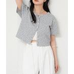 カーディガン 小花チビカーディガン レディース