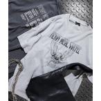 tシャツ 限定展開 ビッグシルエット ピグメントダイ クラックプリント クルーネックTシャツ / HEAVY METAL COFFEE メンズ