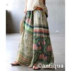 パンツ ドビー柄ワイドパンツ レディース