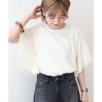 tシャツ 袖チュールサイドスリットプルオーバー レディース