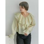 ブラウス シャツ シアーラッフルブラウス レディース