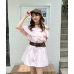 シャツワンピース 「mline」オフショルシャツミニワンピ