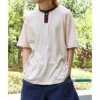 ショッピングレディ 夏 tシャツ mocT/モクティ SOFT HEATHER HENRY NECK S/S TEE ヘンリーネック 半袖Ｔシャツ カットソー メンズ レディ