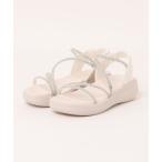 サンダル 「厚底」ナローストラップラインストーンサンダル 25302 レディース