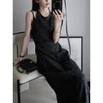 ワンピース レイヤードデザインツイードドレス / ブラック