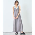 ワンピース 光沢 キャミ ロング ワ