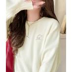 ショッピングスウェット ニット セーター シンプルながらも洗練されたデザインで、こなれ感。胸刺繍スウェット見えコクーンニット（長袖） レディース