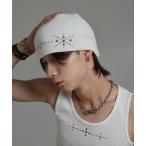 ニット帽 ニットキャップ 「Chikashitsu +」multi studs beanie / 「チカシツプラス」マルチスタッズニット帽子 メンズ