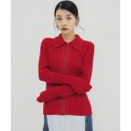 「UNITED TOKYO」 ニットカーディガン FREE レッド レディース